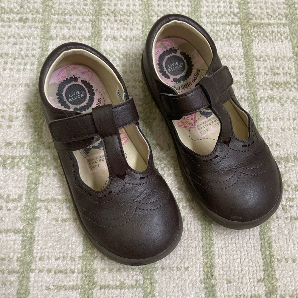 Livie & Luca Brown T-Strap Mary Janes